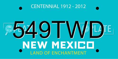 549TWD New Mexico License Plate