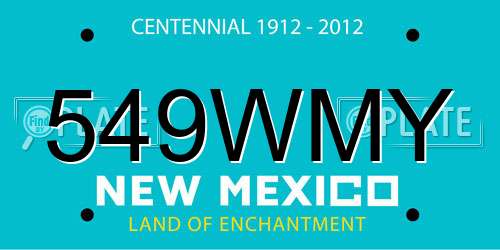 549WMY New Mexico License Plate