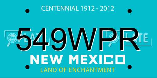 549WPR New Mexico License Plate