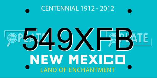 549XFB New Mexico License Plate