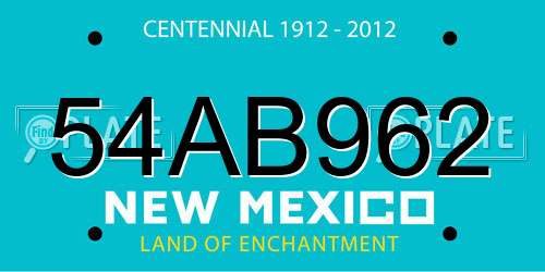 54AB962 New Mexico License Plate