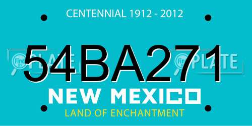 54BA271 New Mexico License Plate