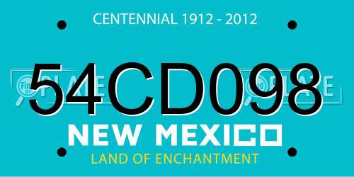 54CD098 New Mexico License Plate