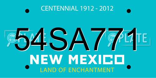 54SA771 New Mexico License Plate