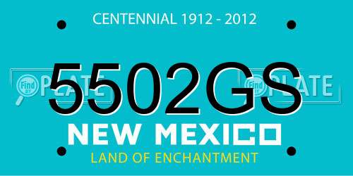 5502GS New Mexico License Plate