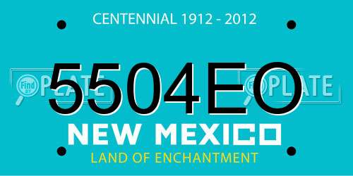 5504EO New Mexico License Plate