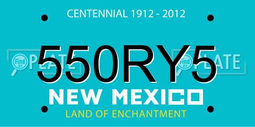 550RY5 New Mexico License Plate