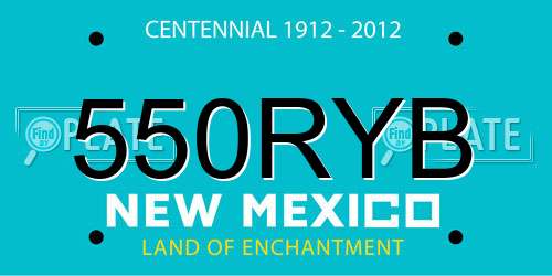 550RYB New Mexico License Plate