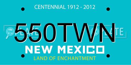 550TWN New Mexico License Plate