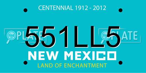 551LL5 New Mexico License Plate