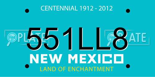 551LL8 New Mexico License Plate