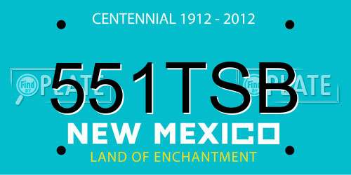 551TSB New Mexico License Plate