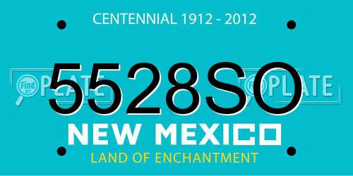 5528SO New Mexico License Plate