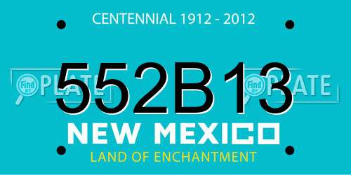 552B13 New Mexico License Plate