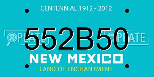 552B50 New Mexico License Plate