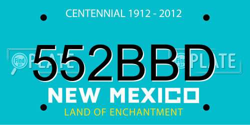 552BBD New Mexico License Plate