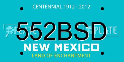 552BSD New Mexico License Plate