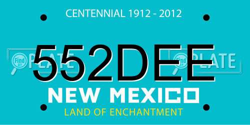 552DEE New Mexico License Plate