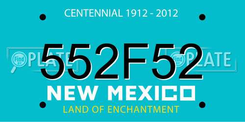 552F52 New Mexico License Plate
