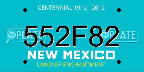 552F82 New Mexico License Plate