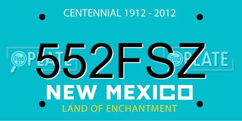 552FSZ New Mexico License Plate