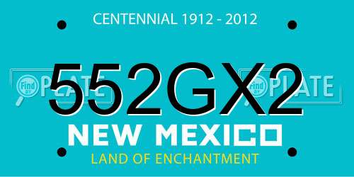 552GX2 New Mexico License Plate