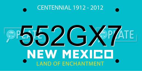 552GX7 New Mexico License Plate