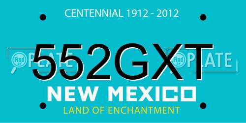 552GXT New Mexico License Plate