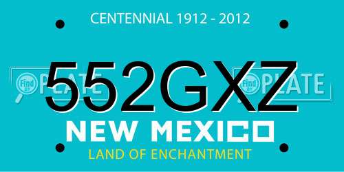 552GXZ New Mexico License Plate