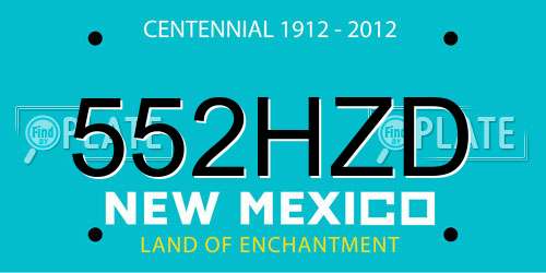 552HZD New Mexico License Plate