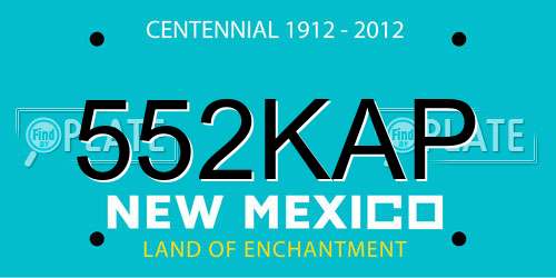 552KAP New Mexico License Plate
