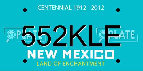 552KLE New Mexico License Plate