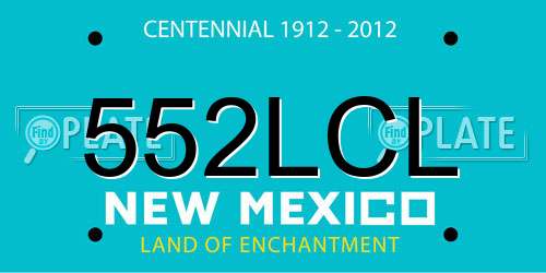 552LCL New Mexico License Plate
