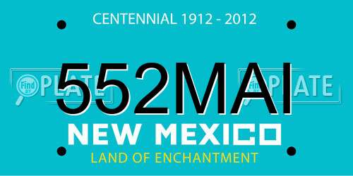 552MAI New Mexico License Plate