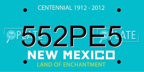 552PE5 New Mexico License Plate