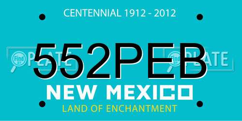 552PEB New Mexico License Plate