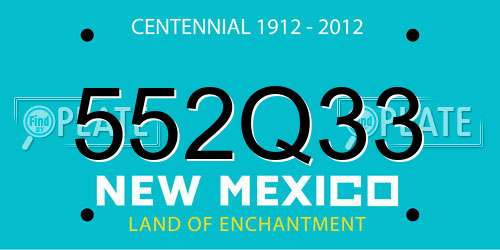 552Q33 New Mexico License Plate