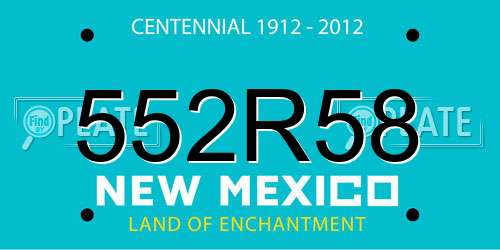 552R58 New Mexico License Plate