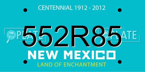 552R85 New Mexico License Plate