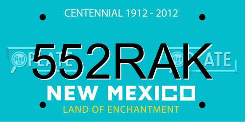 552RAK New Mexico License Plate