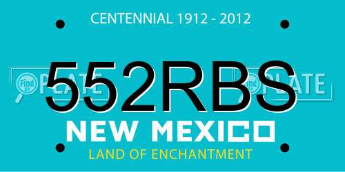 552RBS New Mexico License Plate