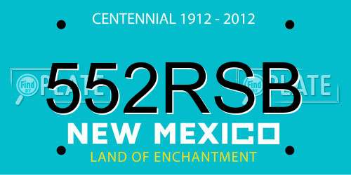 552RSB New Mexico License Plate
