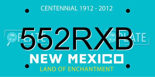 552RXB New Mexico License Plate