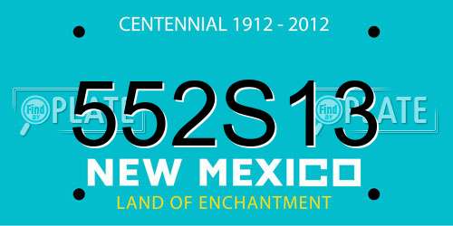 552S13 New Mexico License Plate