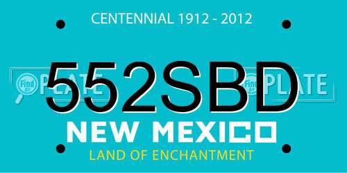 552SBD New Mexico License Plate