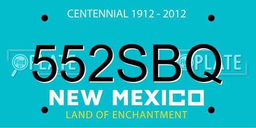 552SBQ New Mexico License Plate