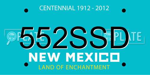 552SSD New Mexico License Plate