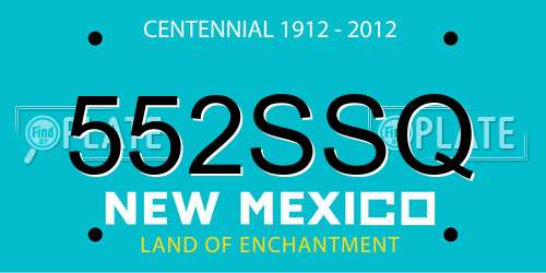 552SSQ New Mexico License Plate