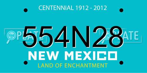 554N28 New Mexico License Plate