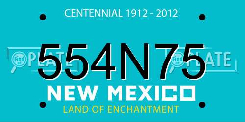 554N75 New Mexico License Plate